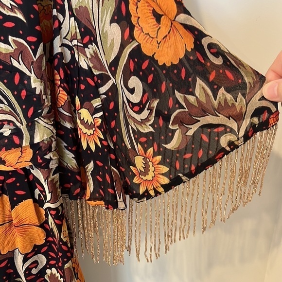 Anthropologie VERB By Pallavi Singhee Fringed Floral Beaded Mini Dress NWT - Picture 6 of 8